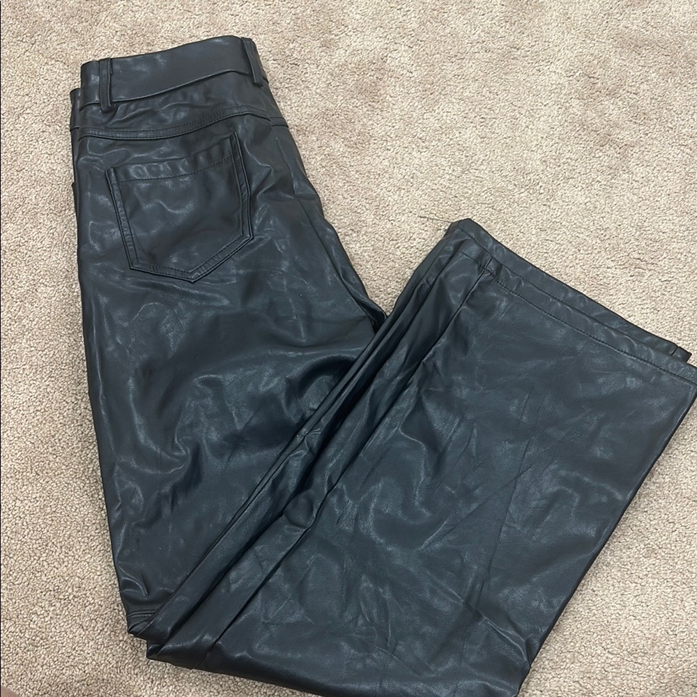 Black Faux Leather Pants
